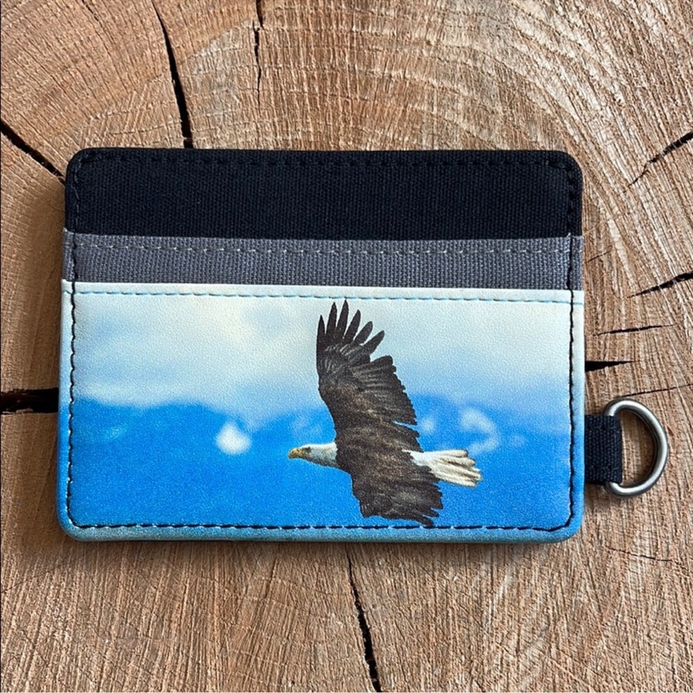 Hippy Tree Eagle Nature Photography Collective Vegan Leather Canvas Card Holder
